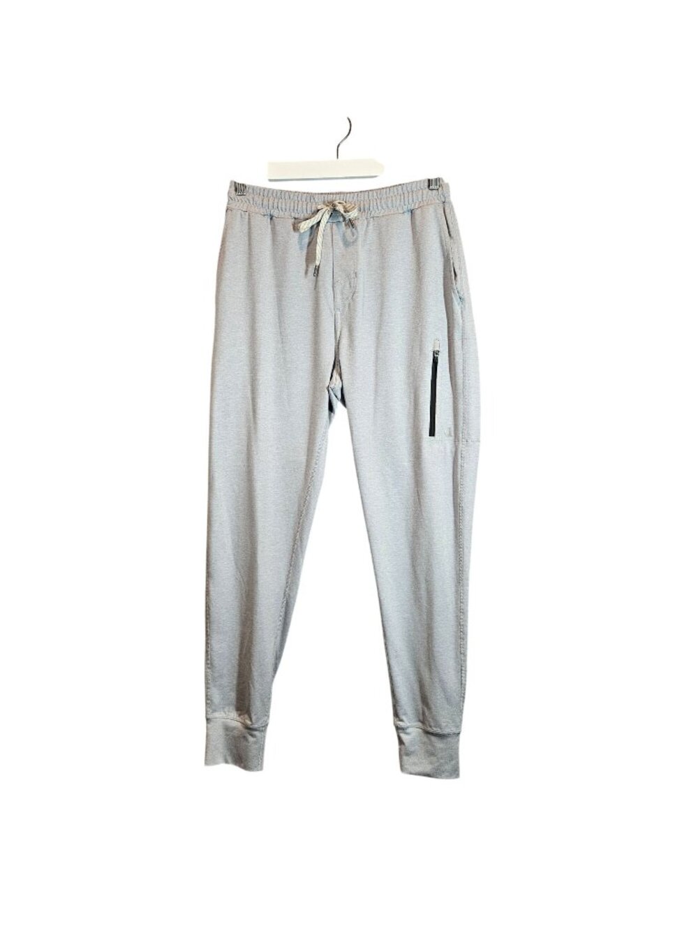 Vuori Mens Small Gray Joggers With Zippered Pocket Drawstring Waistband